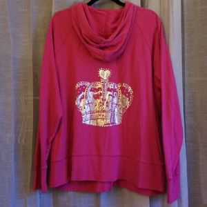 Lane Bryant- Hot Pink Crown Hoodie Plus Size